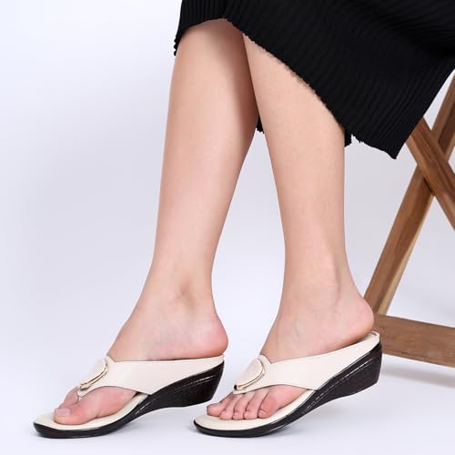 TRASE Women's Fashion Sandal | Faux Leather, Comfortable & Stylish Wedges | Ideal for Casual & Formal Occasions 2 inches heel - Image 3