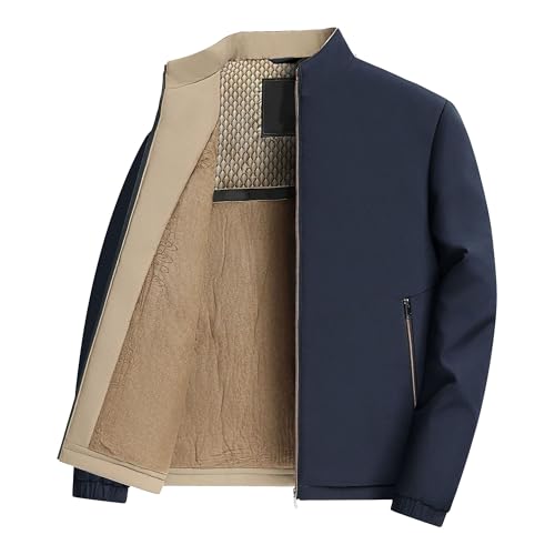 Veste décontractée homme coupe-vent doublure en polaire col montant