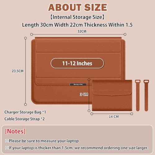 Funda portátil contra arañazos con base elevadora para MacBook Air M1 y Surface marrón 3