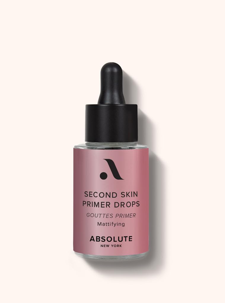 Absolute New York Mattifying Second Skin Primer Drops, Lightweight Makeup Primer for Flawless Complexion, Hydrating Formula, Pore Minimizing, Ideal for All Skin Types