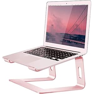 Orionstar Laptop Stand Aluminum Laptop Riser Compatible with Mac MacBook Air Pro 10 to 15.6 Inch Notebook Computer, Ergonomic Elevator Holder (Pink)
