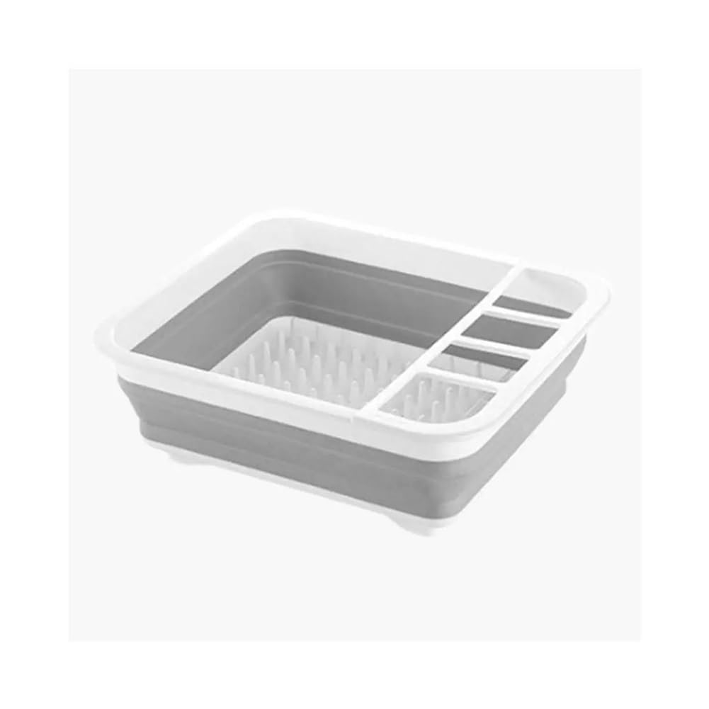 Escurridor de platos plegable de silicona portátil para fregadero, cesta escurridora de encimera que ahorra espacio (3 piezas)