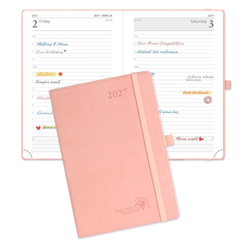 Agenda 2027 POPRUN CELBTA5-PK planificador anual A5 bloc de notas rosa para oficina