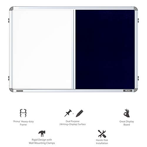 Pragati Systems Prima Combination Board Whiteboard with Blue