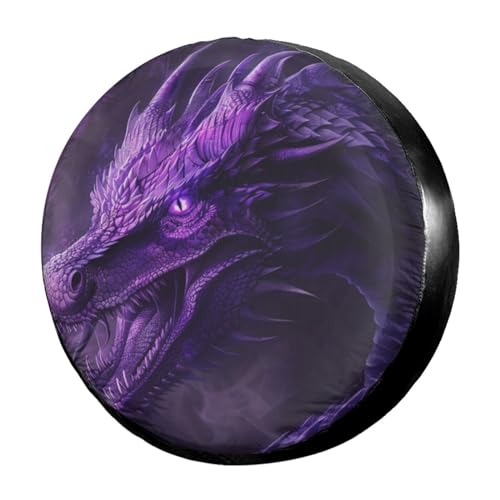 Image of Delerain Spare Tire Cover Purple Dragon Wheel Covers Waterproof Dust-Proof UV Sun Universal Fit for Trailer RV SUV Truck and Many Vehicle (17 Inch for Diameter 31 inch-33 inch)