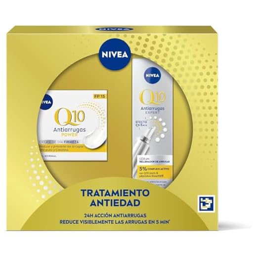 NIVEA Pack Rutina Antiedad Q10 Antiarrugas Power 4 semanas, set de cremas reafirmantes, caja de regalo con crema de día con FP15 (1 x 50 ml) y sérum tratamiento concentrado (1 x 15 ml)