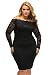 XAKALAKA Plus Size Long Sleeve Off Shoulder Lace Cocktail Party Dress size 2XL (Black)