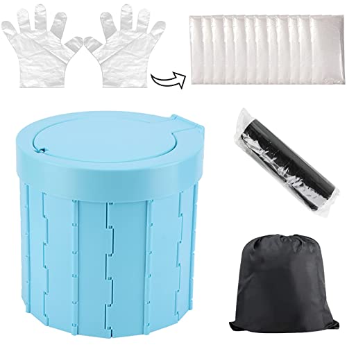 Wuciray Toilette de Camping Portable Pliant Toilette Extérieur avec Couvercle pour Camping Car randonnée Voyage Facile à Nettoyer Poubelle Cover