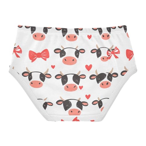 Wusikd Cute Cow Girls' Underwear Cotton Faces Hearts Girls Briefs Soft Toddler Underwear 2T2