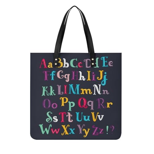Sac à main shopper alphabet anglais pour femme grand tote bag de voyage porté épaule