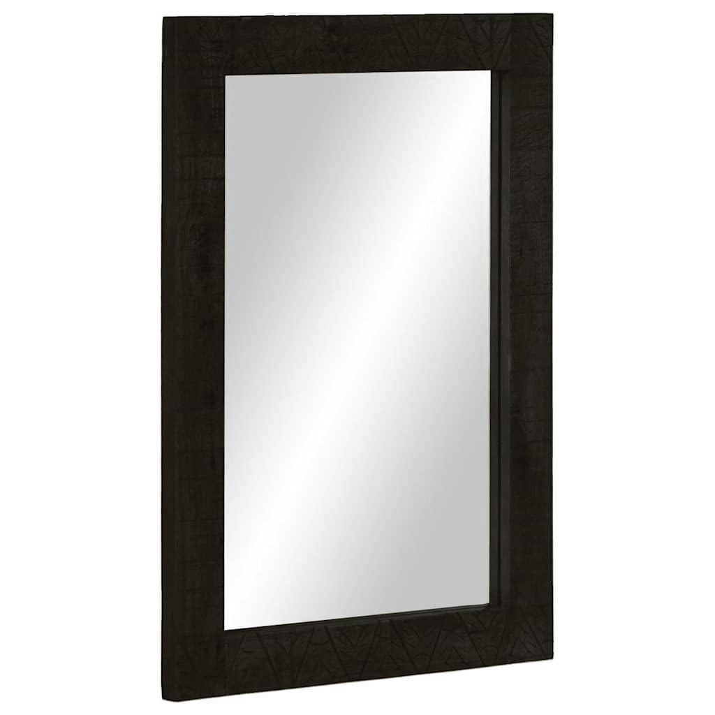 Lot de 2 meubles de salle de bain en bois massif de manguier avec meuble de lavabo et miroir mural, ensemble de meubles de salle de bain imperméables avec espace de rangement, idéal pour les