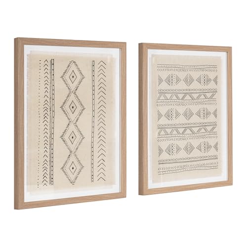 Kate and Laurel Samori Transitional Two-Piece Framed Textile Art Set,