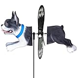 Premier Kites Petite Spinner Boston Terrier – Whimsical Wind Spinner for Yard & Garden, Durable Weather-Resistant Fabric, Easy to Assemble, Outdoor Decor for Patios, Lawns, & Fairy Lovers
