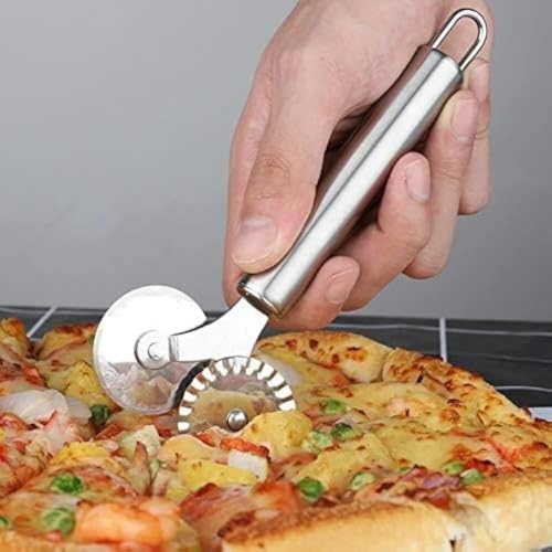 Image of Pastry Pizza Cutter Stainless Steel Double Wheel Multi,Stainless Steel Single /Double Roller Pizza Slicer Wheel Cutters