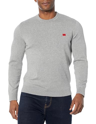 Image of HUGO Men's Small Woven Label Cotton Sweater
