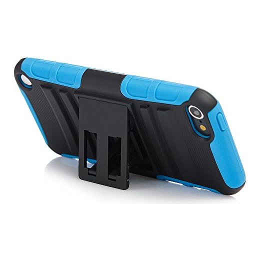 iPod Touch 7th Generation Case, Rugged Hybrid Dual Layer Protection Kickstand Full Cover Case with Video Watching Stand for Apple iPod Touch 7 7th Gen 6 6th Gen 5 5th Gen (Blue)
