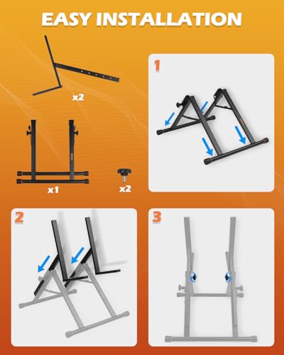 Image of STRICH Amp Guitar Stand, High Profile Guitar Combo Speaker Stand, Tilt Back Folding Amplifier Stand, Fully Collapsible, Black, SAT-03