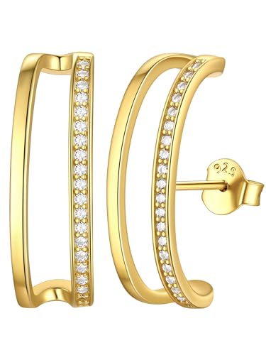 Boucles d'oreilles manchette ChicSilver argent 925 doré ear cuff