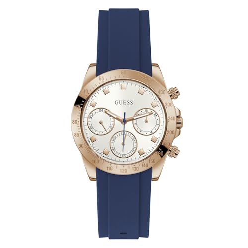 Guess Montre analogique à Quartz pour Femme avec Bracelet en Silicone GW0315L2, Couleur Or Rose., NS, Montre à Quartz