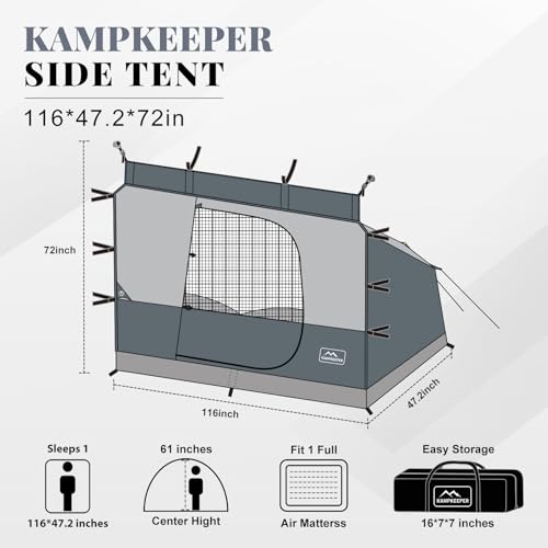 Image of KAMPKEEPER Side Tent,1 /2 Person Camping Tent for 10' x 10' Pop Up Canopy