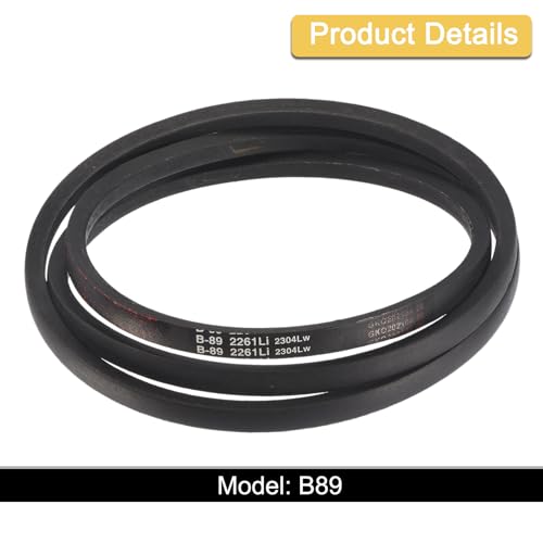 Image of uxcell 3 Pack B89 Classic Wrapped V-Belt, 92 inch Outside Circumference Wrapped Industrial Rubber V-Belt B Profile V-Belt for Industrial Machinery Equipment, Black