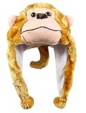 Bioterti Plush Fun Animal Hats One Size Cap Polyester With Fleece Lining (Monkey)