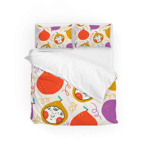 Housse de couette garçon poires colorées lit polyester doux - 2