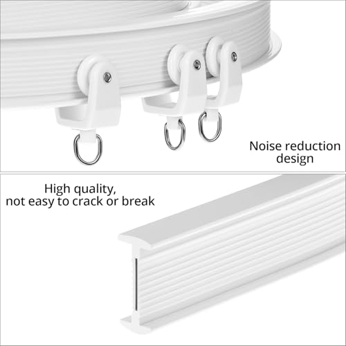 Miniatura 3 de Qwork 1 Piezas Riel De Plástico Flexible De 5 M, Aleación De Plástico Para Ventanas Y Balcones, Pista Curvada Suave, Riel Deslizante Accesorios
