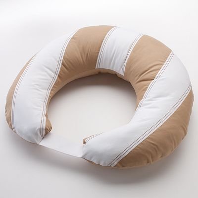 Bacati - Metro Khaki/White/Chocolate Nursing Pillow Insert with Removable Zippered Cover Included