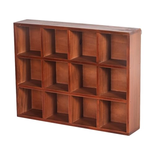 LOVIVER Holz mit 12 Fächern, Regal, schwebendes Regal zum Präsentieren von Miniaturen, Spielzeug und Zubehör,