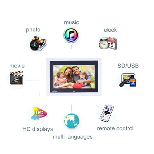 Image of Miracle Digital 7 Inch Wooden Digital Picture Frame,HD IPS Digital Photo Frames,Wall Mounted Electronic Slideshow,Using USB or SD to Play Photos /Videos /Music