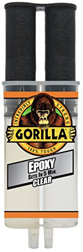Gorilla 2 Part Epoxy, 5 Minute Set, .85 Ounce Syringe, Clear, (Pack Of 4) #TOP1
