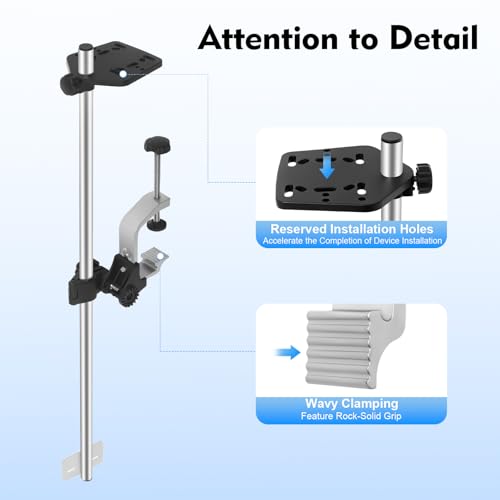 Image of Universal Portable Transducer Bracket, Adjustable 360 Rotating Fish Finder Mount