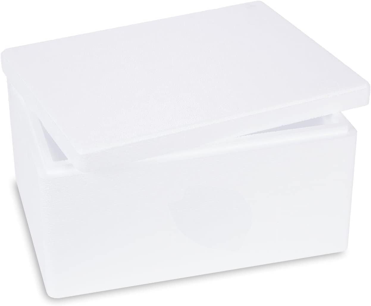 2 Contenedores Isotermicos, Cajas Térmicas Blancas de 50 x 30 cm de altura, 22 cm de altura, para Comida Térmica de Poliestireno para Llevar