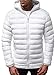 Produktbild OZONEE Herren Übergangsjacke Jacke Übergang Jacken Herbst Bomberjacke Stehkragen Kapuze Steppjacke Kapuzenjacke Leichte Outdoor Puffer Jacket Gepolstert 777/6401K WEI L