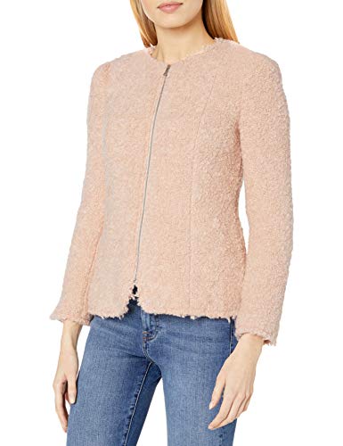 Rebecca Taylor Women's Fluffy Tweed Jacket, Nude, 4