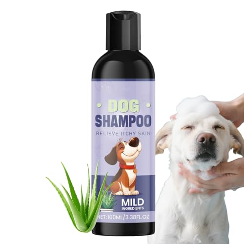 Duqulle Champú para Perros contra El Picor | 100ml Cuidado Calmante Y Suavizante Artículos De Baño para Mascotas - Champú para Mascotas para Perros | para Razas Pequeñas, Medianas y Grandes Todas Las
