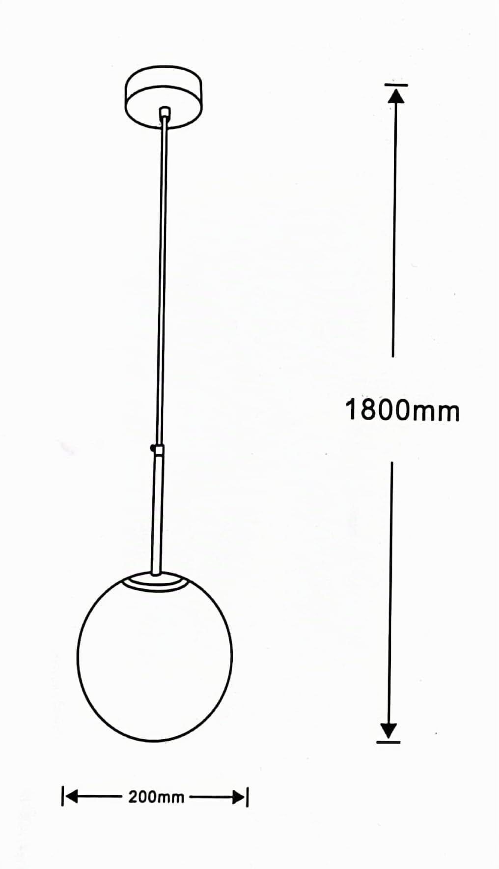 Lampadario a sospensione Oro con Sfera bolla in vetro bianco attacco E27 design moderno minimal