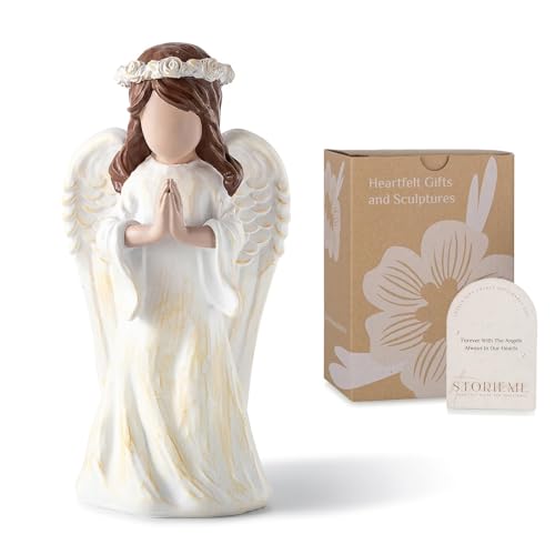 Storieme Baptism Gifts for Teen Girl: First Communion Confirmation Keepsake - Christian Religious Catholic Guardian Praying Angel Figurines