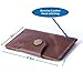 Handmade Vintage Leather Wallet - Slim Front Pocket Credit Card Holder, Hand-Stitched Genuine Cowhide Wallet for Men & Women, Holds 4-8 Cards + Cash (Dark brown stitching, Small Flap Wallet)