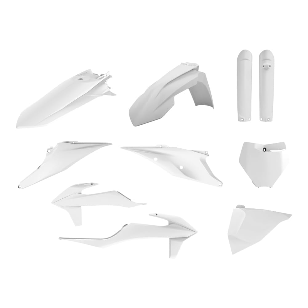 Polisport White Full Plastics Kit - Ktm Sx 125/150/250 & Sxf 250/350/450 & Xc/Xc-F 125/250/300/350/450 2019-22
