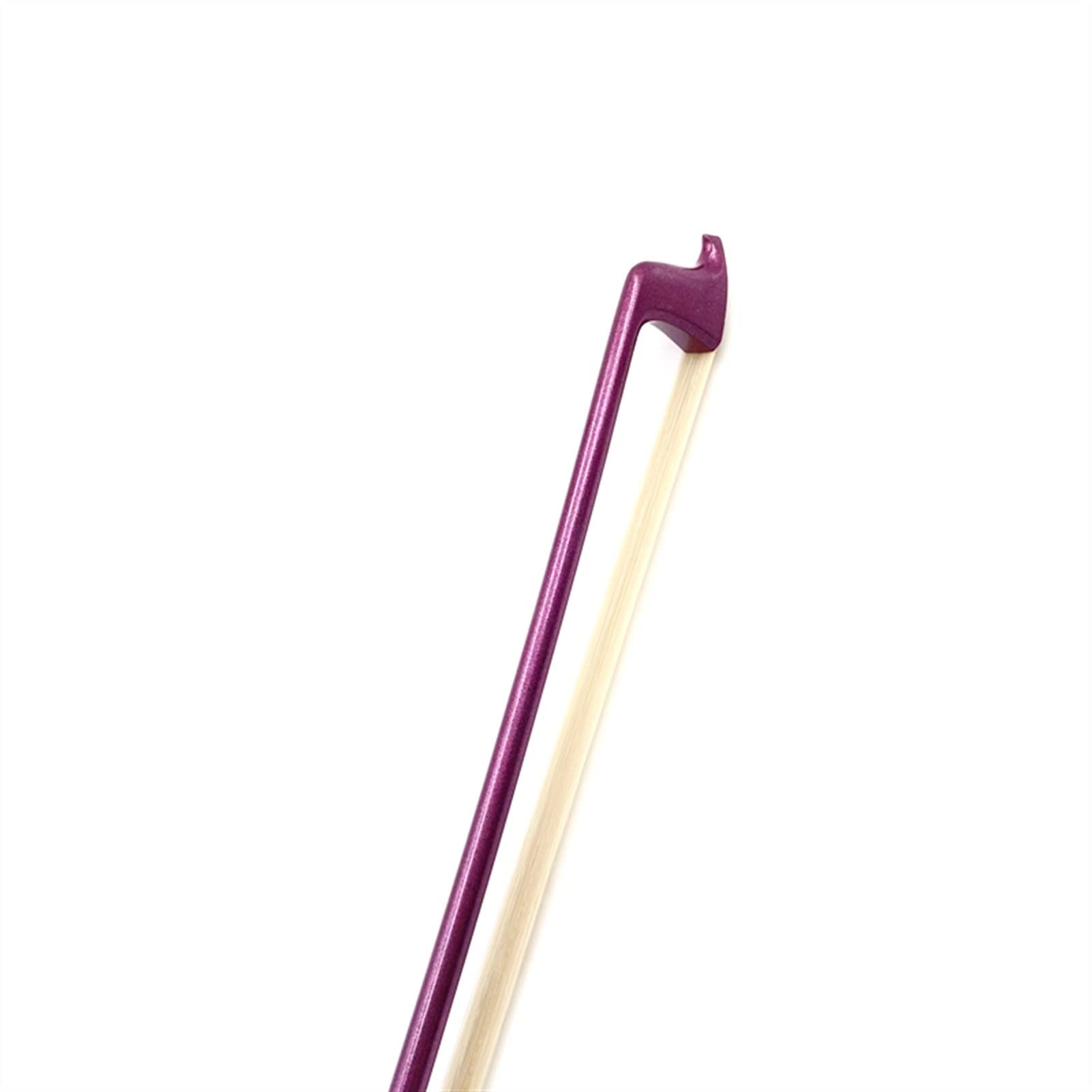 TSTS 1 Sztuk Nowe Materiały Student Purple 4/4 Skrzypcówka Bow Fiddle Bow, Mongolian White Horsehair Horsetail pełnowymiarowe łuk