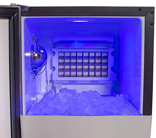 DUURA DI50P 65Lb Premium Clear Ice Cube Maker Machine with Drain Pump Blue LED and Energy Star Built-In Undercounter or Freestanding Household Residential or Commercial Use, 15 Inch Wide, Silver - Thumbnail 5