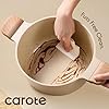 CAROTE 5 Qt Nonstick Stock Pot with Lid Soup Pot, Ceramic 5 Quart Casserole with Lid, Easy to Clean Non Stick Cooking Pot Cookware PFOA Free, Ceramic Oatmeal #2