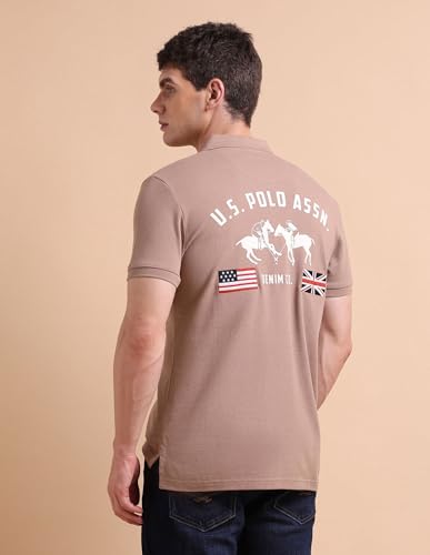 Image of U.S. Polo ASSN. Printed Polo T Shirts for Men - 100% Cotton, Half Sleeves Mens Tshirt