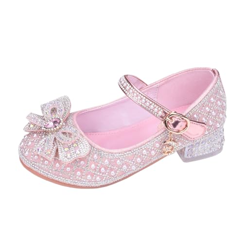IWIHMIV Toddler Girl Mary Jane Shoes Little Girl Low Heels Dress Up Princess School Shoes for Wedding Party