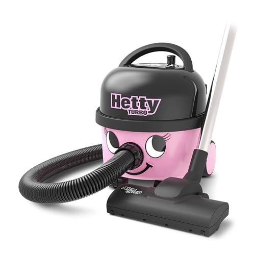 Numatic Hetty Turbo Cylinder Vacuum Cleaner Compact 160 Vacuum TriTex filtration system with HepaFlo Bags 10 Metre Cable 620 W 6L Pink HET160T