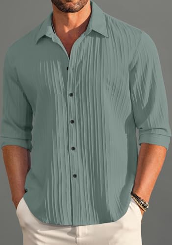 Image of ROYALSCOUT Men's Popcorn Full Sleeves Casual Shirt | Men Stylish Regular Fit | Button-Down Stylish Shirt for Party & Casual Wear