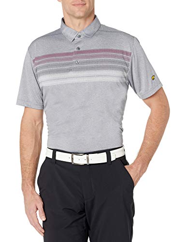 Jack Nicklaus Men's Standard Short Sleeve Energy Chest Print Polo Shirt, Tradedawn Heather, Small #TOP6