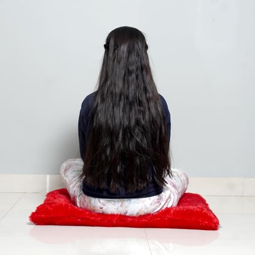 Image of NEXTGO Floor Seat Cushions Yoga Meditation Mat Pooja aasan Soft Extra Comfortable Feather Touch Last Long Upto Washable Material Size 24 x 30 Inch 2 x 2.5 Fit (RED)